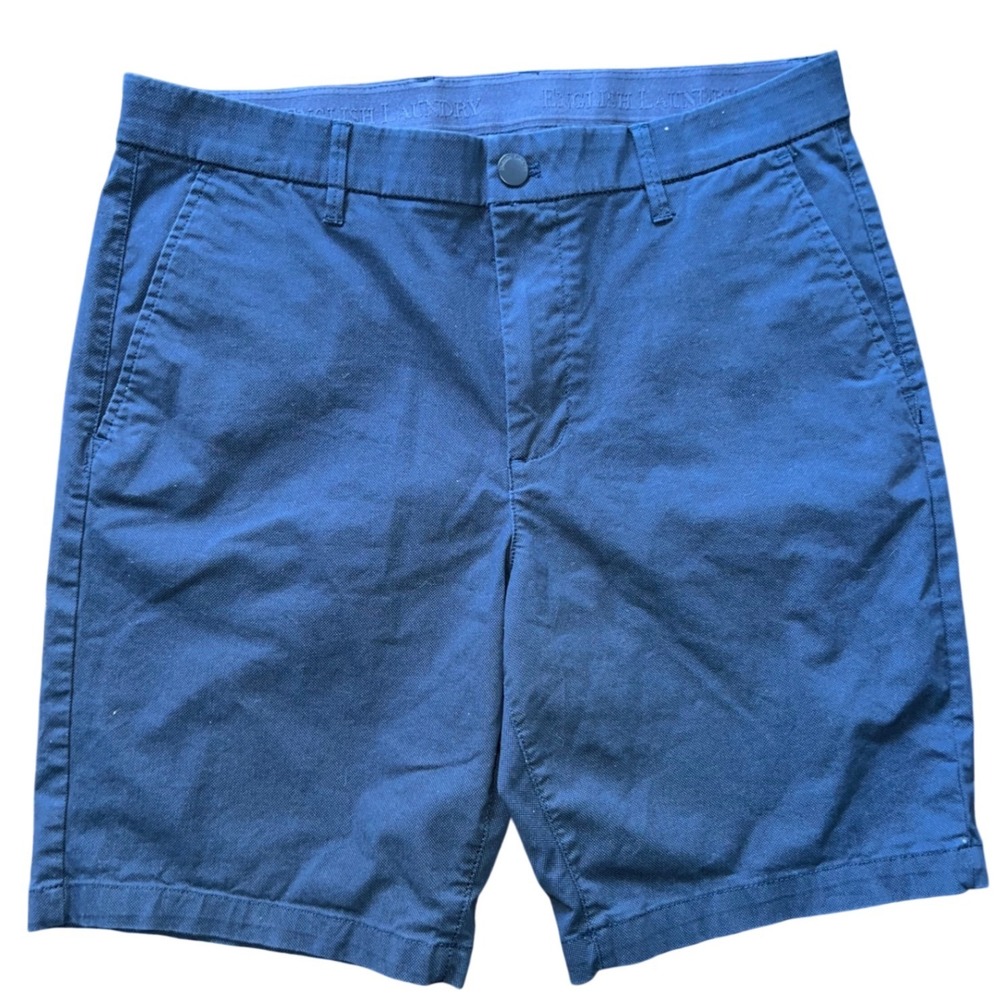 English Laundry Mens Navy Blue Chino Shorts Size 30 Flat Front Casual Summer